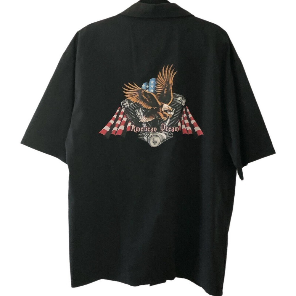 Dragonfly Shirt Mens XL Black American Dream Motorcycle Biker Vintage